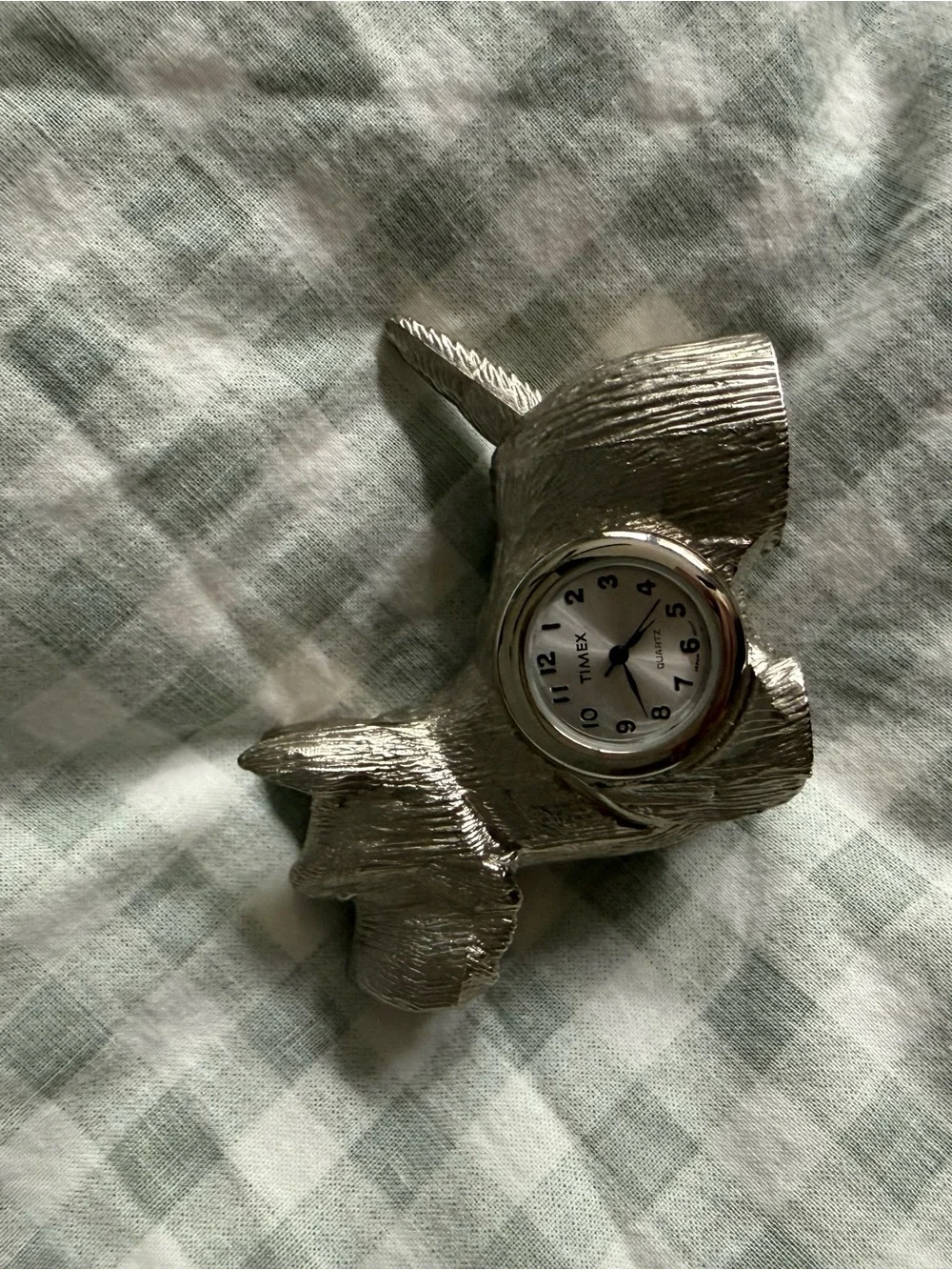 Timex Silver Scottie Dog Desk Clock - Metallic Finish